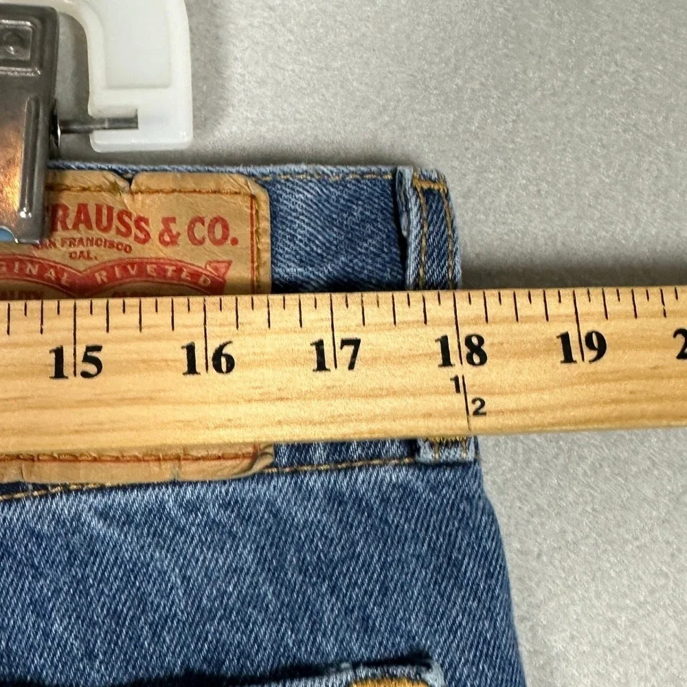 Levis 505 Jeans Mens 36X34 Blue Regular Straight Casual Denim Classic 5-Pocket